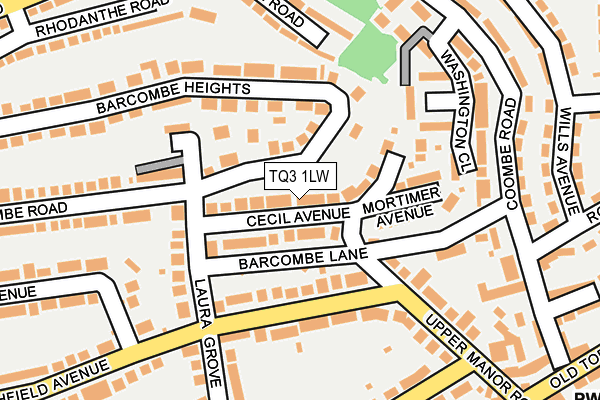 TQ3 1LW map - OS OpenMap – Local (Ordnance Survey)