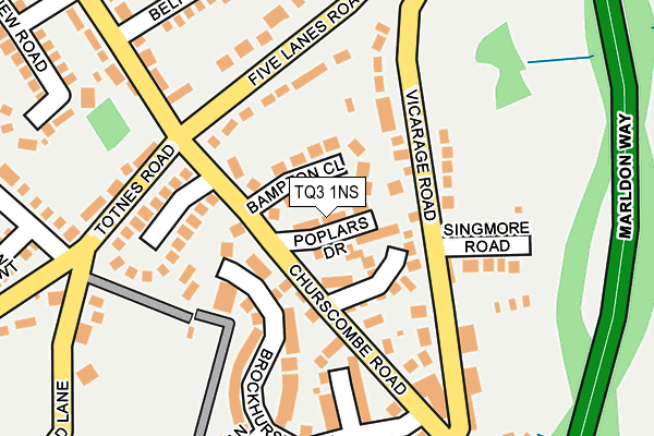 TQ3 1NS map - OS OpenMap – Local (Ordnance Survey) TQ3 1NS map - OS OpenMap – Local (Ordnance Survey)