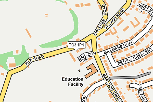 TQ3 1PN map - OS OpenMap – Local (Ordnance Survey)
