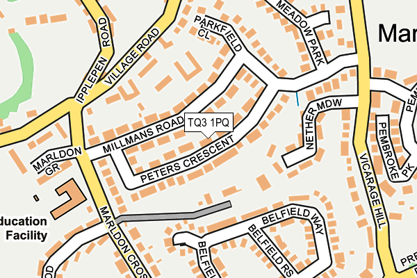 TQ3 1PQ map - OS OpenMap – Local (Ordnance Survey) TQ3 1PQ map - OS OpenMap – Local (Ordnance Survey)