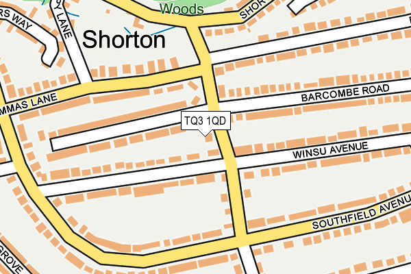 TQ3 1QD map - OS OpenMap – Local (Ordnance Survey)