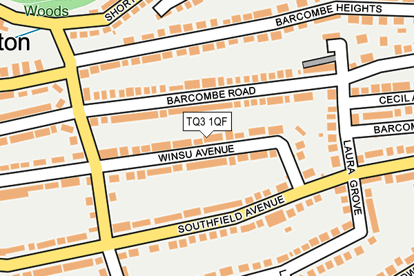 TQ3 1QF map - OS OpenMap – Local (Ordnance Survey)