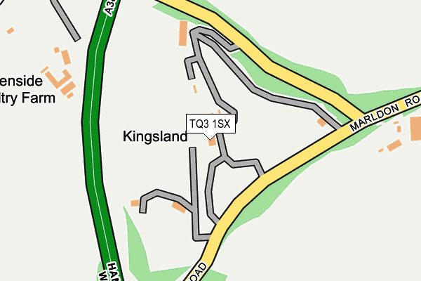 TQ3 1SX map - OS OpenMap – Local (Ordnance Survey)