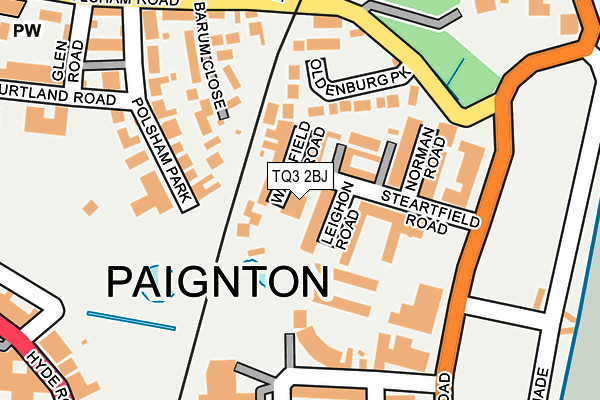 TQ3 2BJ map - OS OpenMap – Local (Ordnance Survey)