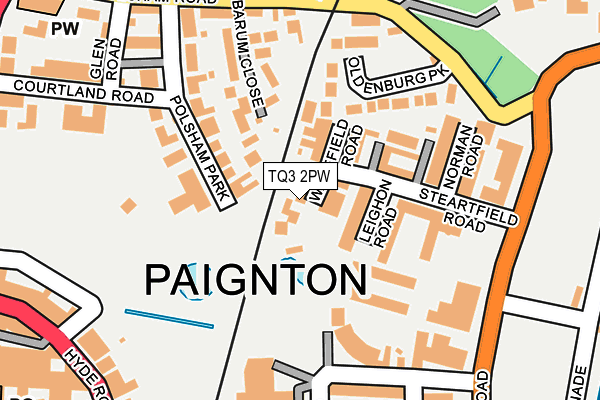 TQ3 2PW map - OS OpenMap – Local (Ordnance Survey)