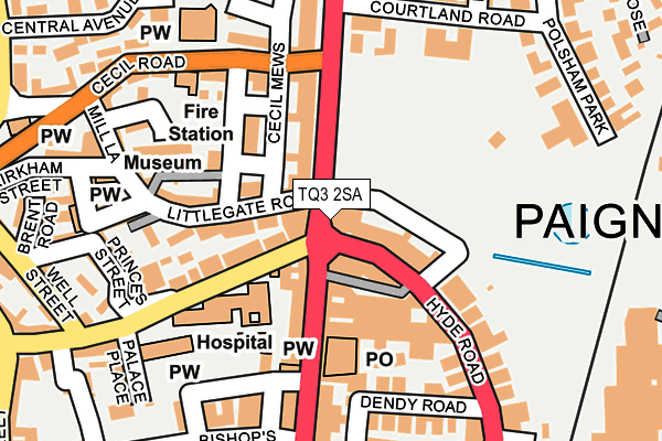 TQ3 2SA map - OS OpenMap – Local (Ordnance Survey)