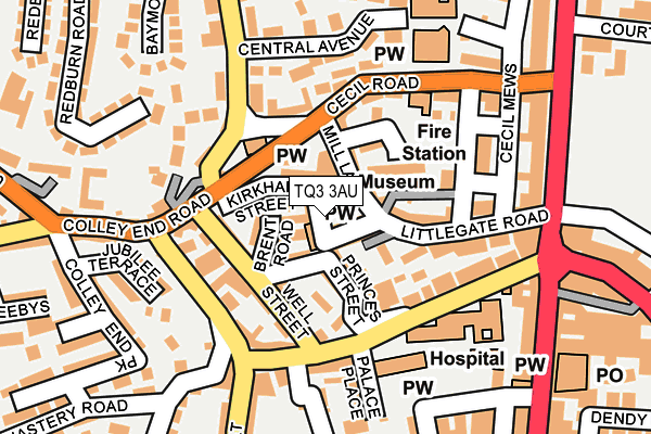 TQ3 3AU map - OS OpenMap – Local (Ordnance Survey) TQ3 3AU map - OS OpenMap – Local (Ordnance Survey)