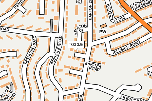 TQ3 3JE map - OS OpenMap – Local (Ordnance Survey) TQ3 3JE map - OS OpenMap – Local (Ordnance Survey)