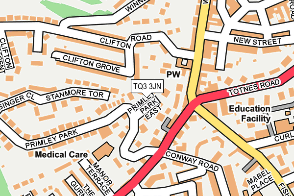 TQ3 3JN map - OS OpenMap – Local (Ordnance Survey) TQ3 3JN map - OS OpenMap – Local (Ordnance Survey)