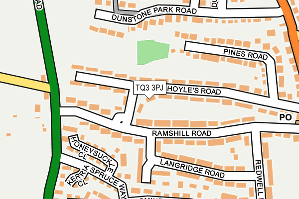 TQ3 3PJ map - OS OpenMap – Local (Ordnance Survey)