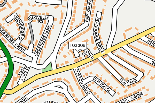 TQ3 3QB map - OS OpenMap – Local (Ordnance Survey) TQ3 3QB map - OS OpenMap – Local (Ordnance Survey)