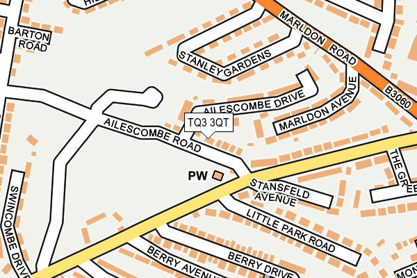 TQ3 3QT map - OS OpenMap – Local (Ordnance Survey) TQ3 3QT map - OS OpenMap – Local (Ordnance Survey)