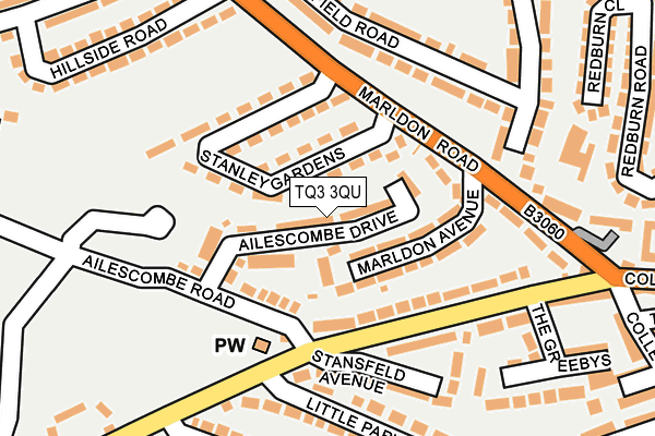 TQ3 3QU map - OS OpenMap – Local (Ordnance Survey) TQ3 3QU map - OS OpenMap – Local (Ordnance Survey)