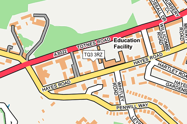 TQ3 3RZ map - OS OpenMap – Local (Ordnance Survey) TQ3 3RZ map - OS OpenMap – Local (Ordnance Survey)