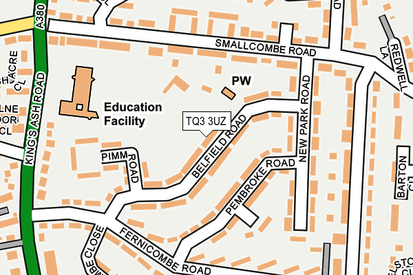 TQ3 3UZ map - OS OpenMap – Local (Ordnance Survey) TQ3 3UZ map - OS OpenMap – Local (Ordnance Survey)