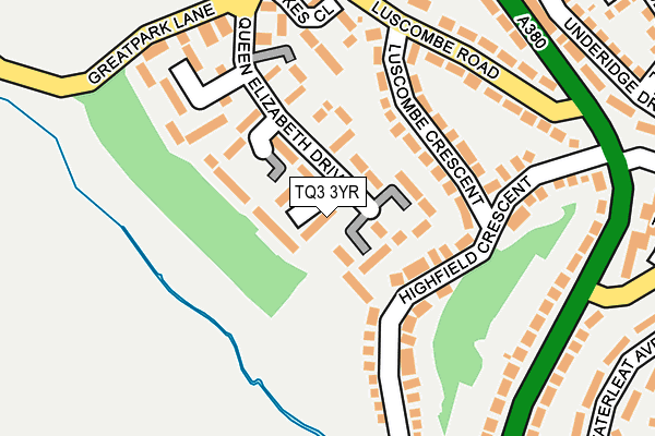 TQ3 3YR map - OS OpenMap – Local (Ordnance Survey)