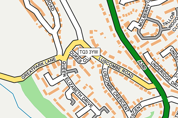 TQ3 3YW map - OS OpenMap – Local (Ordnance Survey) TQ3 3YW map - OS OpenMap – Local (Ordnance Survey)