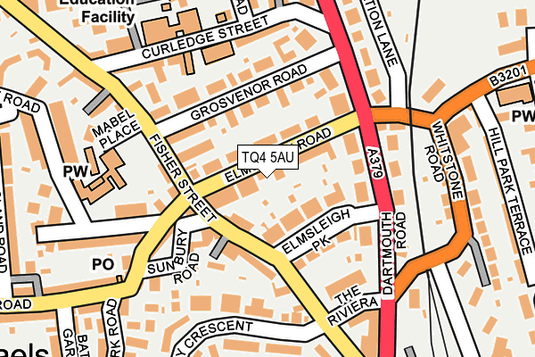 TQ4 5AU map - OS OpenMap – Local (Ordnance Survey)