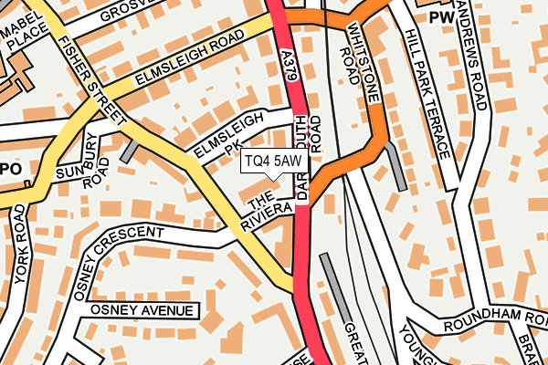 TQ4 5AW map - OS OpenMap – Local (Ordnance Survey) TQ4 5AW map - OS OpenMap – Local (Ordnance Survey)
