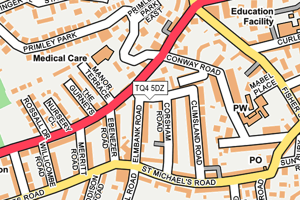 TQ4 5DZ map - OS OpenMap – Local (Ordnance Survey)