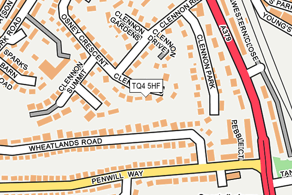 TQ4 5HF map - OS OpenMap – Local (Ordnance Survey) TQ4 5HF map - OS OpenMap – Local (Ordnance Survey)