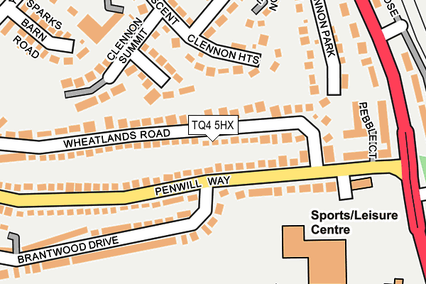 TQ4 5HX map - OS OpenMap – Local (Ordnance Survey) TQ4 5HX map - OS OpenMap – Local (Ordnance Survey)