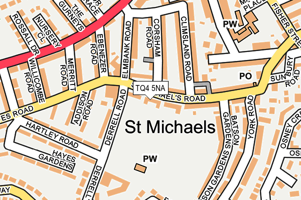 TQ4 5NA map - OS OpenMap – Local (Ordnance Survey) TQ4 5NA map - OS OpenMap – Local (Ordnance Survey)