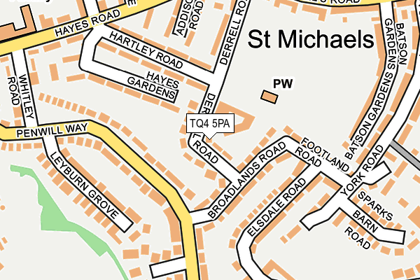 TQ4 5PA map - OS OpenMap – Local (Ordnance Survey) TQ4 5PA map - OS OpenMap – Local (Ordnance Survey)
