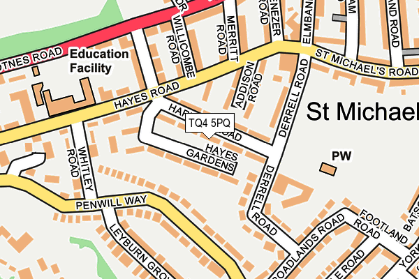 TQ4 5PQ map - OS OpenMap – Local (Ordnance Survey) TQ4 5PQ map - OS OpenMap – Local (Ordnance Survey)