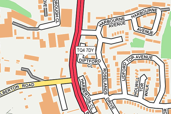 TQ4 7DY map - OS OpenMap – Local (Ordnance Survey) TQ4 7DY map - OS OpenMap – Local (Ordnance Survey)
