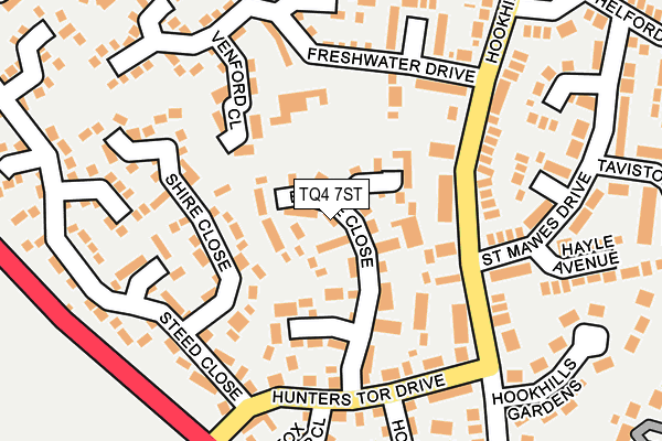 TQ4 7ST map - OS OpenMap – Local (Ordnance Survey) TQ4 7ST map - OS OpenMap – Local (Ordnance Survey)