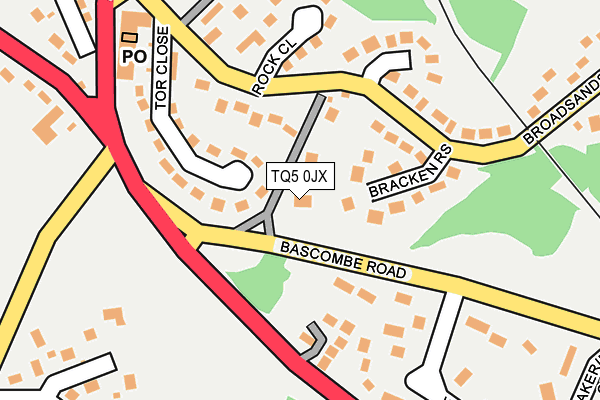 TQ5 0JX map - OS OpenMap – Local (Ordnance Survey)