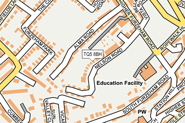 TQ5 8BH map - OS OpenMap – Local (Ordnance Survey)