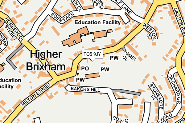 TQ5 9JY map - OS OpenMap – Local (Ordnance Survey)