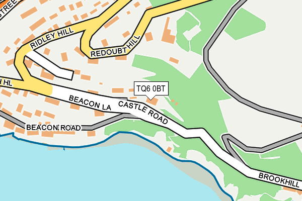 TQ6 0BT map - OS OpenMap – Local (Ordnance Survey)