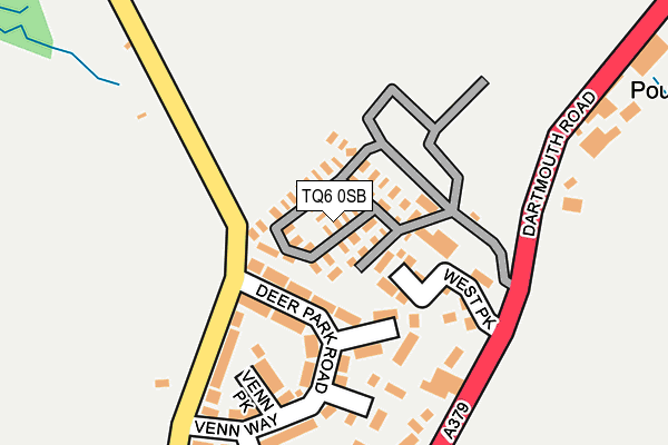 TQ6 0SB map - OS OpenMap – Local (Ordnance Survey) TQ6 0SB map - OS OpenMap – Local (Ordnance Survey)