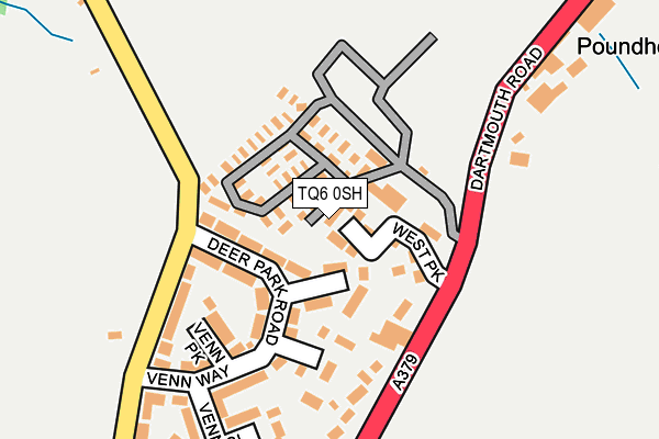 TQ6 0SH map - OS OpenMap – Local (Ordnance Survey) TQ6 0SH map - OS OpenMap – Local (Ordnance Survey)
