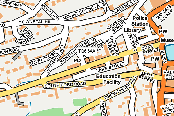 TQ6 6AA map - OS OpenMap – Local (Ordnance Survey) TQ6 6AA map - OS OpenMap – Local (Ordnance Survey)