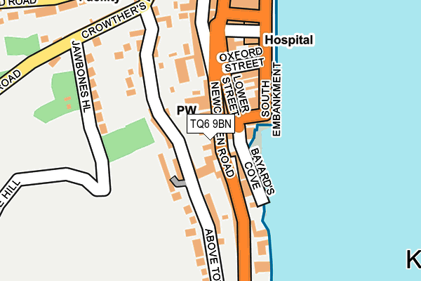 TQ6 9BN map - OS OpenMap – Local (Ordnance Survey) TQ6 9BN map - OS OpenMap – Local (Ordnance Survey)