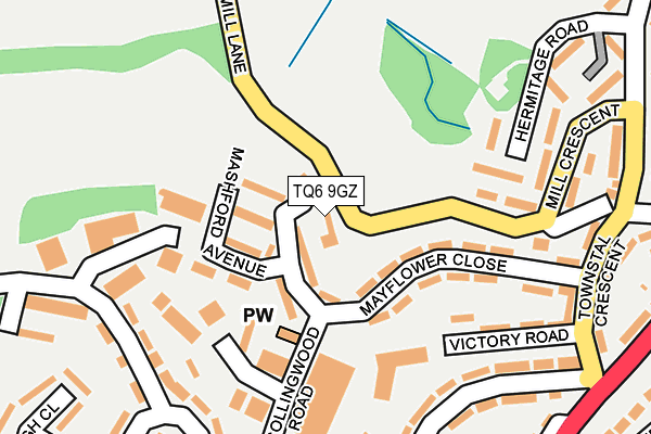 TQ6 9GZ map - OS OpenMap – Local (Ordnance Survey) TQ6 9GZ map - OS OpenMap – Local (Ordnance Survey)
