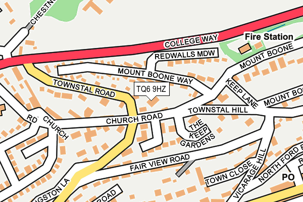 TQ6 9HZ map - OS OpenMap – Local (Ordnance Survey) TQ6 9HZ map - OS OpenMap – Local (Ordnance Survey)