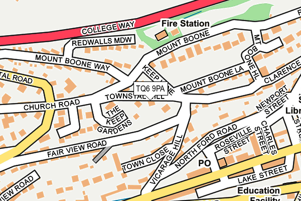 TQ6 9PA map - OS OpenMap – Local (Ordnance Survey)