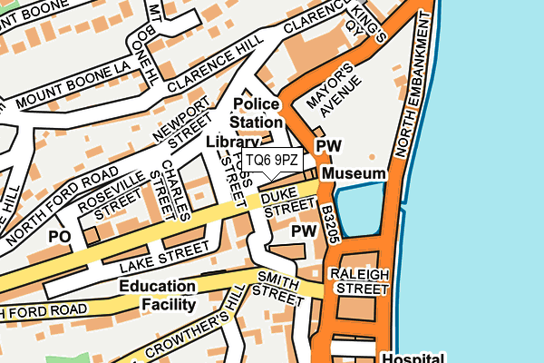 TQ6 9PZ map - OS OpenMap – Local (Ordnance Survey)