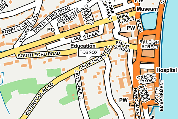TQ6 9QX map - OS OpenMap – Local (Ordnance Survey) TQ6 9QX map - OS OpenMap – Local (Ordnance Survey)