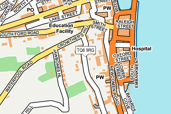 TQ6 9RG map - OS OpenMap – Local (Ordnance Survey)