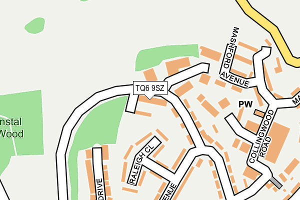 TQ6 9SZ map - OS OpenMap – Local (Ordnance Survey)