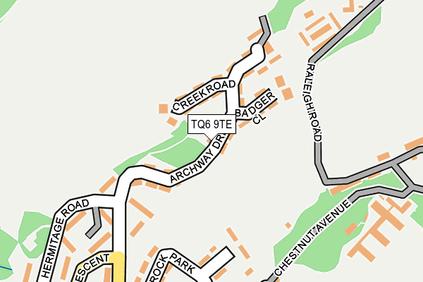 TQ6 9TE map - OS OpenMap – Local (Ordnance Survey) TQ6 9TE map - OS OpenMap – Local (Ordnance Survey)