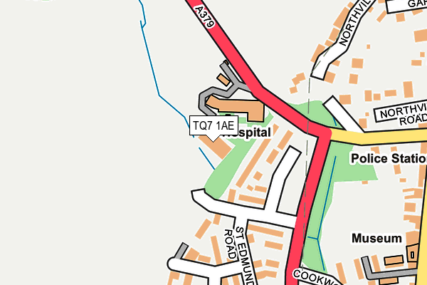 TQ7 1AE map - OS OpenMap – Local (Ordnance Survey) TQ7 1AE map - OS OpenMap – Local (Ordnance Survey)
