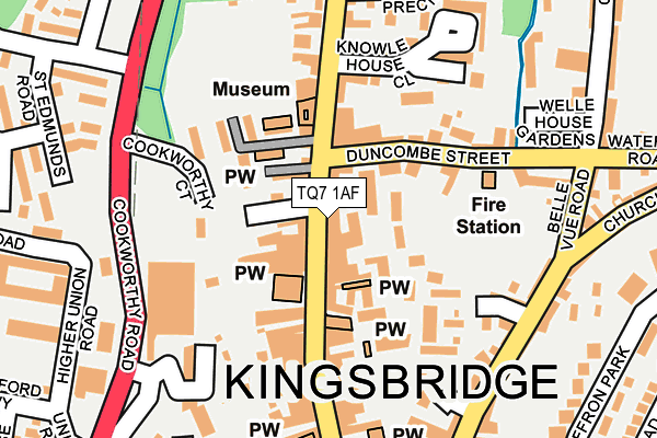 TQ7 1AF map - OS OpenMap – Local (Ordnance Survey) TQ7 1AF map - OS OpenMap – Local (Ordnance Survey)