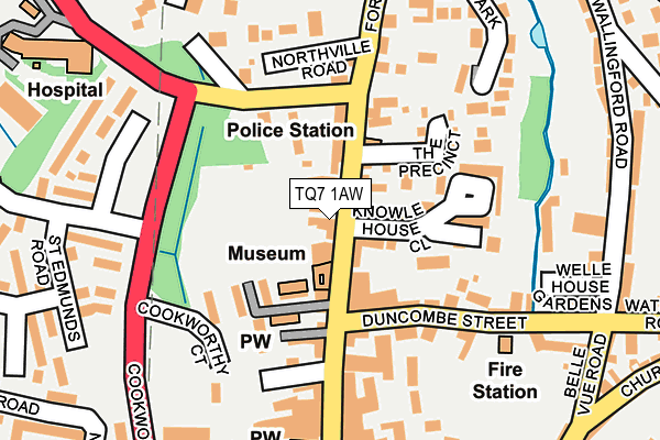 TQ7 1AW map - OS OpenMap – Local (Ordnance Survey) TQ7 1AW map - OS OpenMap – Local (Ordnance Survey)